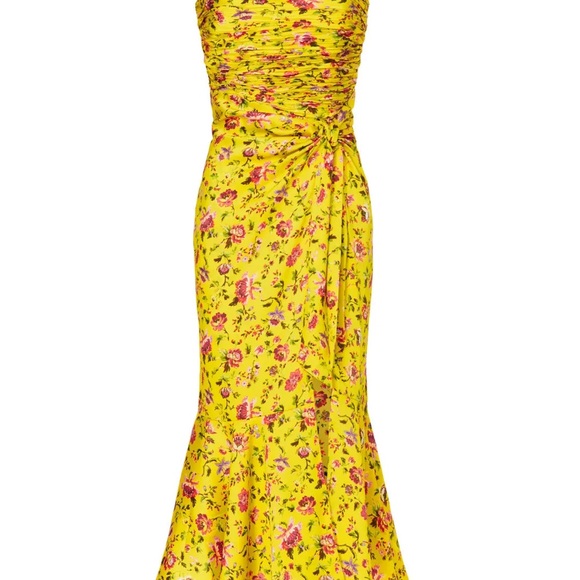 Cinq a Sept Yellow Floral Midi Dress - Picture 6 of 9